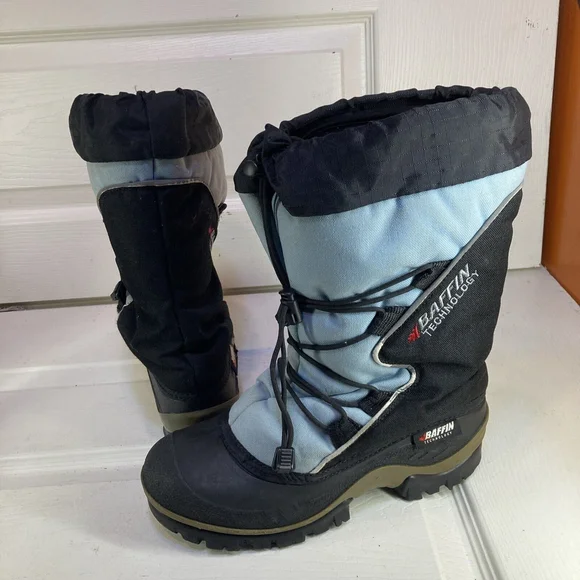 Baffin Technology Blue-Black Winter Boots Women’s Size 8 W Warm With Felts - Picture 1 of 8